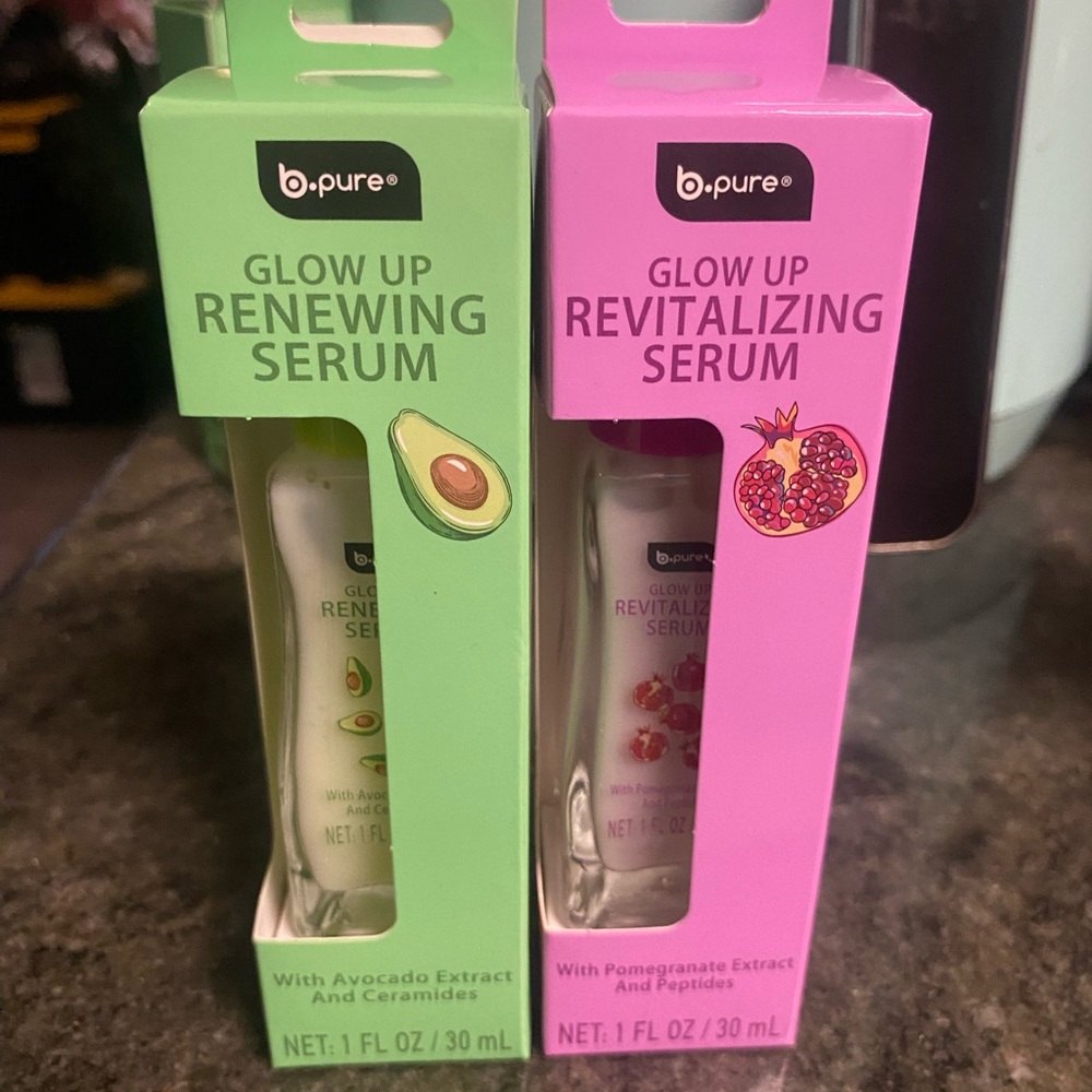 Glow Up Renewing and Revitalizing Serum Set - Green and Purple